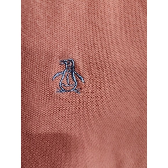 Penguin Munsingwear Polo Shirt Original  Men L Blue & Salmon Sleeve Trim TWO VGC - Picture 6 of 8